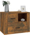 vidaXL - Nachtkastje - 60x36x45 - cm - bewerkt - hout - gerookt - eikenkleurig