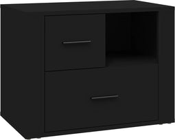 vidaXL - Nachtkastje - 60x36x45 - cm - bewerkt - hout - zwart