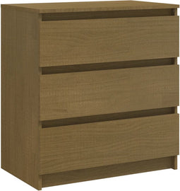 vidaXL - Nachtkastje - 60x36x64 - cm - massief - grenenhout - honingbruin