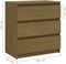 vidaXL - Nachtkastje - 60x36x64 - cm - massief - grenenhout - honingbruin