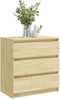 vidaXL - Nachtkastje - 60x36x64 - cm - massief - grenenhout
