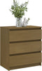vidaXL - Nachtkastje - 60x36x64 - cm - massief - grenenhout - honingbruin