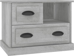 vidaXL - Nachtkastje - 60x39x45 - cm - betongrijs