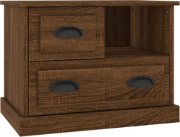 vidaXL - Nachtkastje - 60x39x45 - cm - bruin - eikenkleur