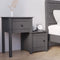 vidaXL - Nachtkastje - 79,5x38x65,5 - cm - massief - grenenhout - grijs