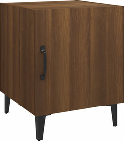 vidaXL - Nachtkastje - bewerkt - hout - bruin - eikenkleur