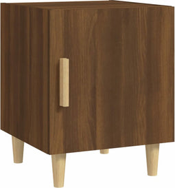 vidaXL - Nachtkastje - bewerkt - hout - bruin - eikenkleur