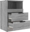 vidaXL - Nachtkastje - bewerkt - hout - grijs - sonoma - eikenkleurig