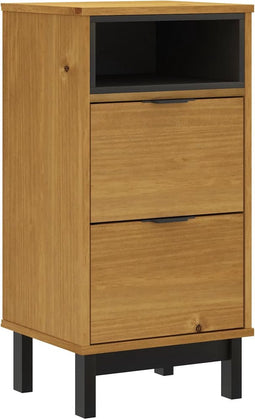 vidaXL - Nachtkastje - FLAM - 40x35x80 - cm - massief - grenenhout