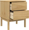 vidaXL - Nachtkastje - FLORO - 45x39x57 - cm - massief - grenenhout - wasbruin