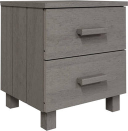 vidaXL - Nachtkastje - HAMAR - 40x35x44,5 - cm - massief - grenenhout - lichtgrijs