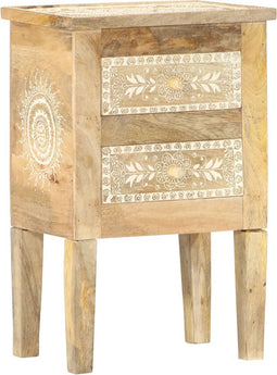 vidaXL - Nachtkastje - handgeschilderd - 40x30x60 - cm - massief - mangohout