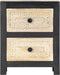 vidaXL - Nachtkastje - handgesneden - 40x30x50 - cm - massief - mangohout - grijs