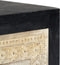 vidaXL - Nachtkastje - handgesneden - 40x30x50 - cm - massief - mangohout - grijs