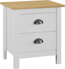 vidaXL - Nachtkastje - Hill - 46x35x49,5 - cm - massief - grenenhout - wit