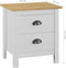 vidaXL - Nachtkastje - Hill - 46x35x49,5 - cm - massief - grenenhout - wit