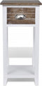 vidaXL - Nachtkastje - met - 1 - lade - bruin - en - wit