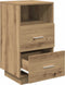 vidaXL - Nachtkastje - met - 2 - lades - 36x36x68 - cm - artisanaal - eikenkleurig