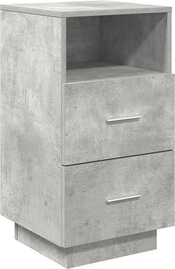 vidaXL - Nachtkastje - met - 2 - lades - 36x36x68 - cm - betongrijs