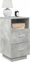 vidaXL - Nachtkastje - met - 2 - lades - 36x36x68 - cm - betongrijs