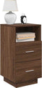 vidaXL - Nachtkastje - met - 2 - lades - 36x36x68 - cm - bruin - eikenkleur