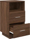 vidaXL - Nachtkastje - met - 2 - lades - 36x36x68 - cm - bruin - eikenkleur