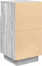 vidaXL - Nachtkastje - met - 2 - lades - 36x36x68 - cm - grijs - sonoma - eikenkleurig