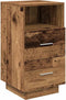 vidaXL - Nachtkastje - met - 2 - lades - 36x36x68 - cm - oud - houtkleurig