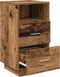 vidaXL - Nachtkastje - met - 2 - lades - 36x36x68 - cm - oud - houtkleurig