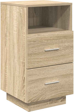 vidaXL - Nachtkastje - met - 2 - lades - 36x36x68 - cm - sonoma - eikenkleurig