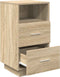 vidaXL - Nachtkastje - met - 2 - lades - 36x36x68 - cm - sonoma - eikenkleurig