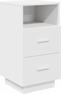 vidaXL - Nachtkastje - met - 2 - lades - 36x36x68 - cm - wit