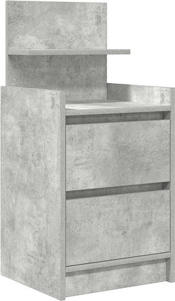 vidaXL - Nachtkastje - met - 2 - lades - 38x34x80 - cm - betongrijs