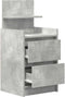 vidaXL - Nachtkastje - met - 2 - lades - 38x34x80 - cm - betongrijs
