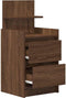 vidaXL - Nachtkastje - met - 2 - lades - 38x34x80 - cm - bruin - eikenkleur