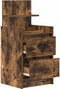 vidaXL - Nachtkastje - met - 2 - lades - 38x34x80 - cm - gerookt - eikenkleurig