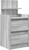 vidaXL - Nachtkastje - met - 2 - lades - 38x34x80 - cm - grijs - sonoma - eikenkleurig