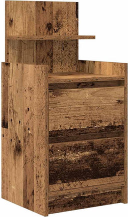 vidaXL - Nachtkastje - met - 2 - lades - 38x34x80 - cm - oud - houtkleurig
