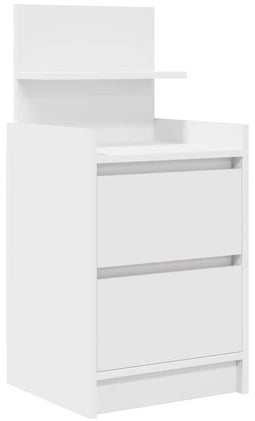 vidaXL - Nachtkastje - met - 2 - lades - 38x34x80 - cm - wit