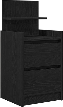 vidaXL - Nachtkastje - met - 2 - lades - 38x34x80 - cm - zwart
