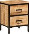 vidaXL - Nachtkastje - met - 2 - lades - 40x35x53 - cm - massief - ruw - mangohout