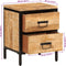 vidaXL - Nachtkastje - met - 2 - lades - 40x35x53 - cm - massief - ruw - mangohout