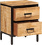 vidaXL - Nachtkastje - met - 2 - lades - 40x35x53 - cm - massief - ruw - mangohout