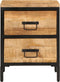 vidaXL - Nachtkastje - met - 2 - lades - 40x35x53 - cm - massief - ruw - mangohout