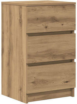 vidaXL - Nachtkastje - met - 3 - lades - 39x35x65 - cm - artisan - eikenkleurig