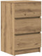 vidaXL - Nachtkastje - met - 3 - lades - 39x35x65 - cm - artisan - eikenkleurig