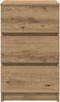 vidaXL - Nachtkastje - met - 3 - lades - 39x35x65 - cm - artisan - eikenkleurig