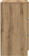 vidaXL - Nachtkastje - met - 3 - lades - 39x35x65 - cm - artisan - eikenkleurig