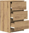 vidaXL - Nachtkastje - met - 3 - lades - 39x35x65 - cm - artisan - eikenkleurig