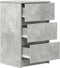 vidaXL - Nachtkastje - met - 3 - lades - 39x35x65 - cm - betongrijs